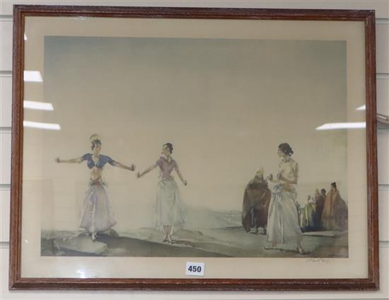 Sir William Russell Flint (1880-1969), lithograph, Castanets, signed in pencil and blind-stamped, 45 x 60cm